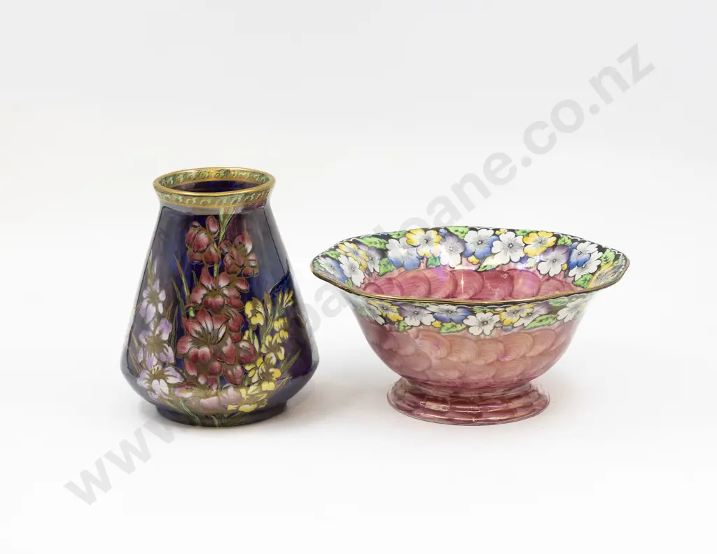 Maling Lustre Table Bowl & Vase. 22cm Diameter & 17cm H Image 1++