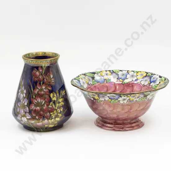 Maling Lustre Table Bowl & Vase. 22cm Diameter & 17cm H