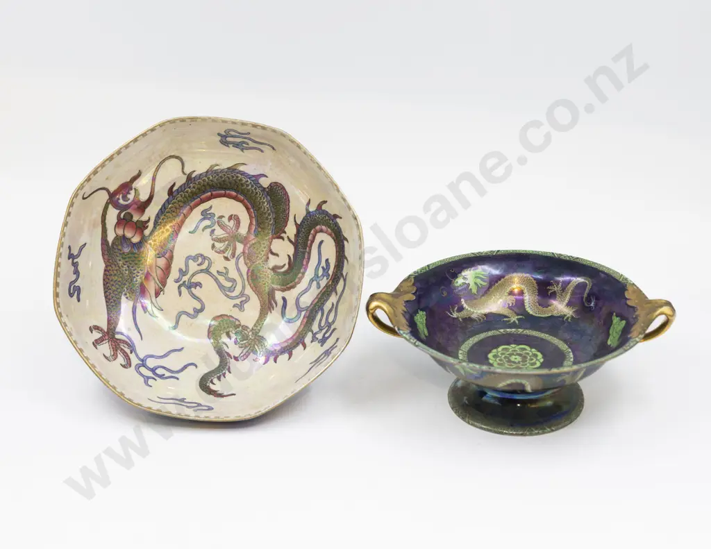 Maling Lustre Dragon Bowl & Comport Image 1++