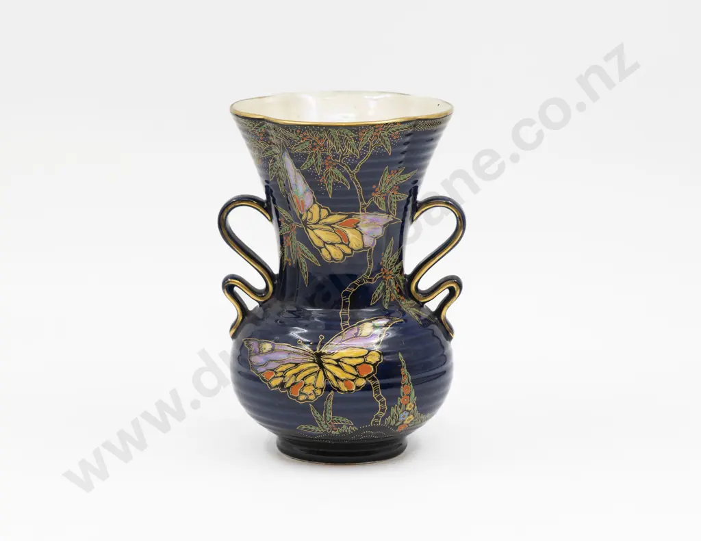 Crown Devon Lustre Butterfly Pattern 3214 Vase 21.5cm Image 1++