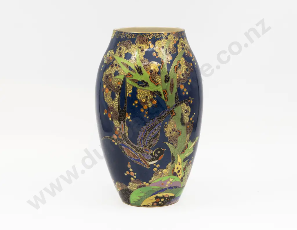 Crown Devon Lustre Enamel Decorated Pattern 2250 Mantel Vase Image 1++