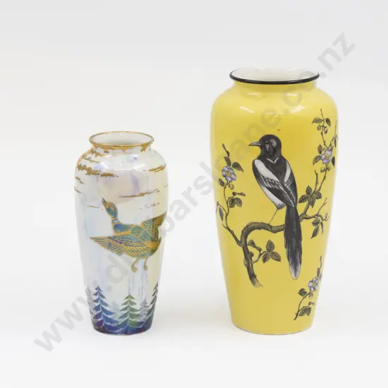 Two Aynsley Lustre Vases 20cm & 15cm H