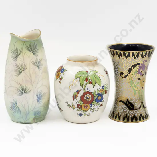 Royal Stanley Lustre Jacobean Vase & Ducal Ginger Jar Winton Vase