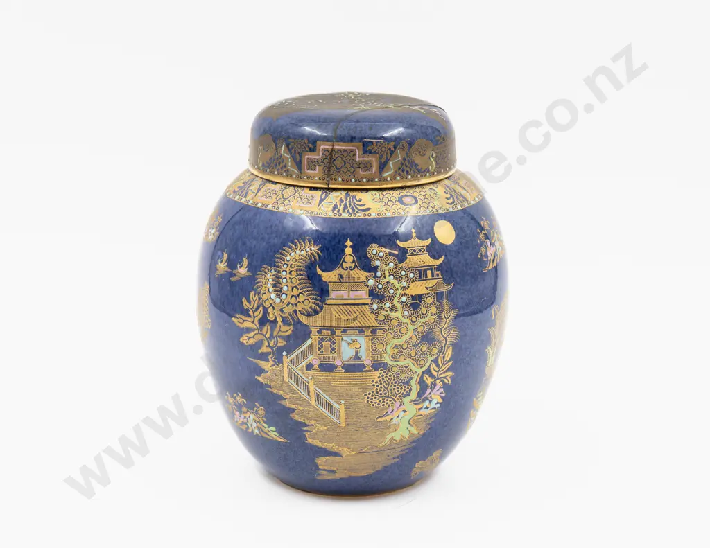 Carlton Ware Lustre Pagoda Pattern Lidded Ginger Jar (A/F) 18cm H Image 1++