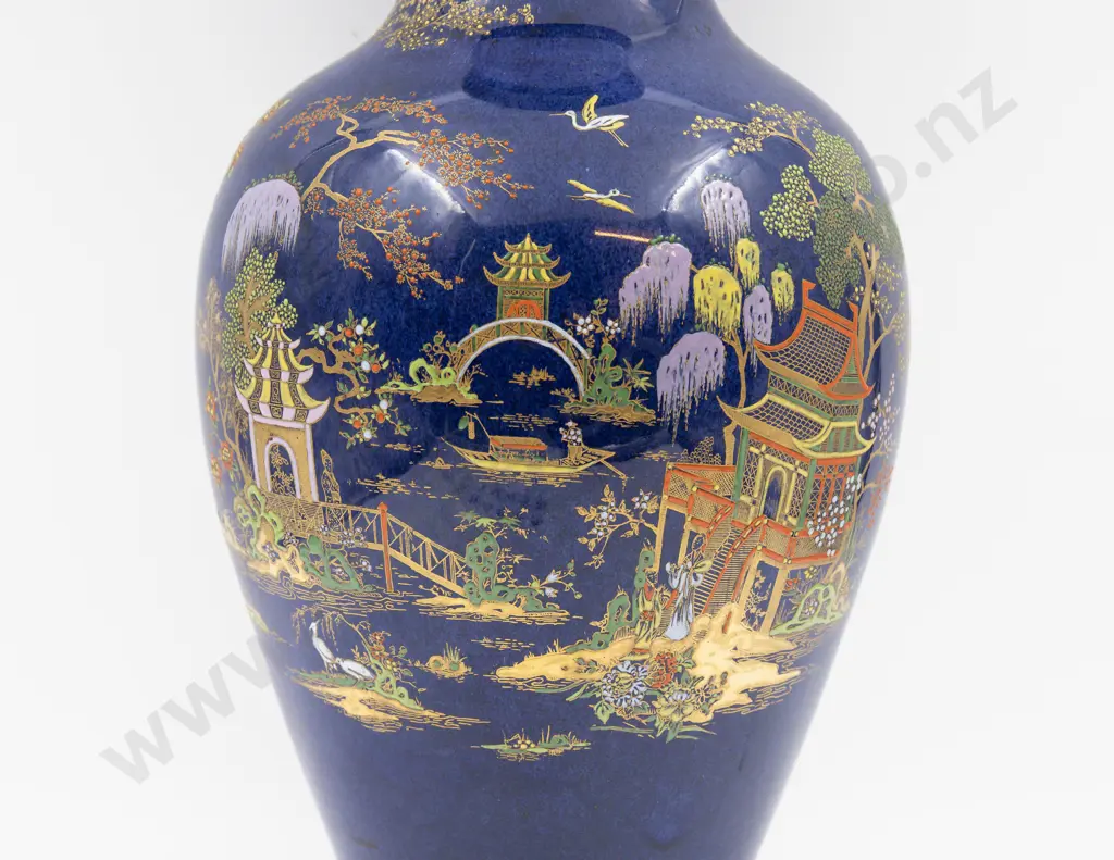 Large Carlton Ware Lustre Pagoda Pattern Vase 48.5cm Image 1++