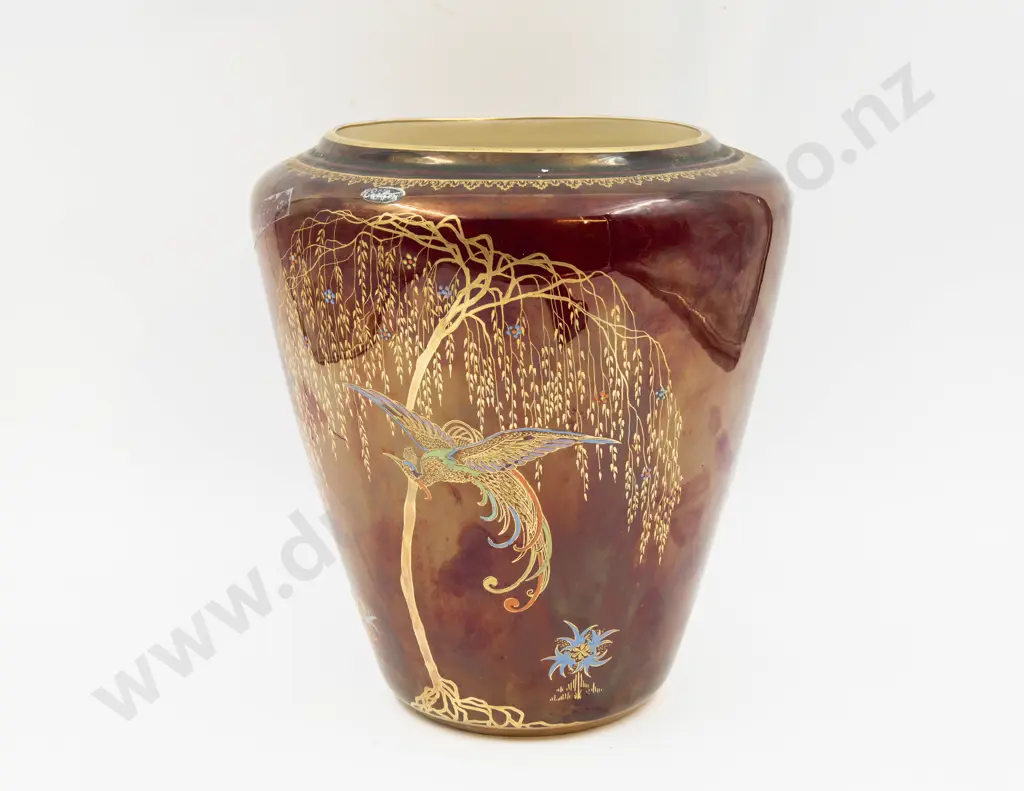 Carlton Ware Lustre Paradise Bird & Tree Pattern Vase 25cm H Image 1++