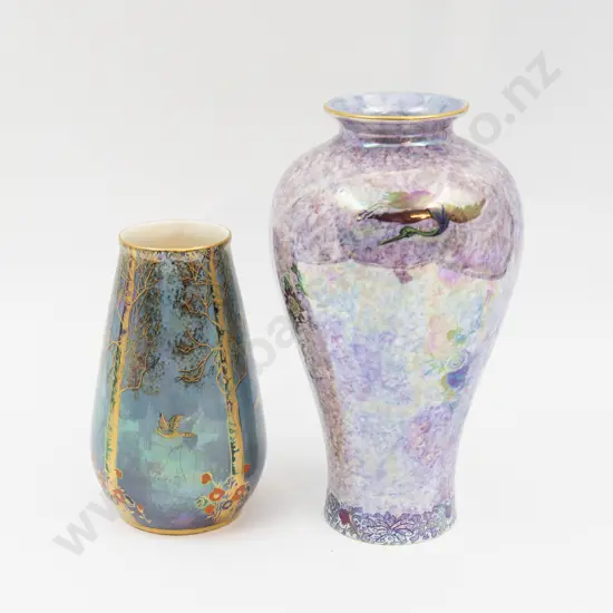 Wilton Ware Lustre Baluster Vase & Crown Devon Lustre Vase Tallest 22cm H