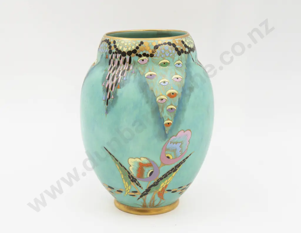 Carlton Ware Enamel Decorated Ovoid Vase 19cm H Image 1++