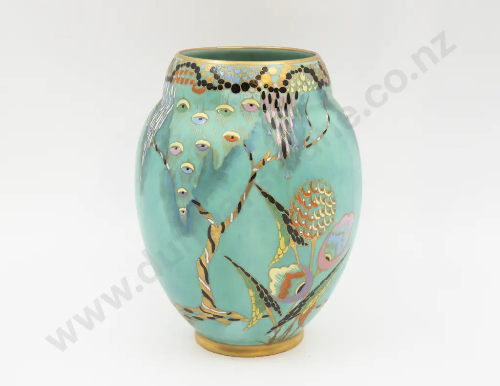 Carlton Ware Enamel Decorated Ovoid Vase 19cm H Image 1++