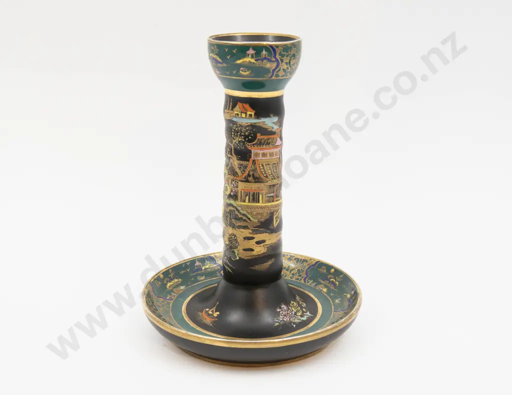 Carlton ware Mikado Pattern 17.5cm H Candlestick & Preserve Pot Image 1++