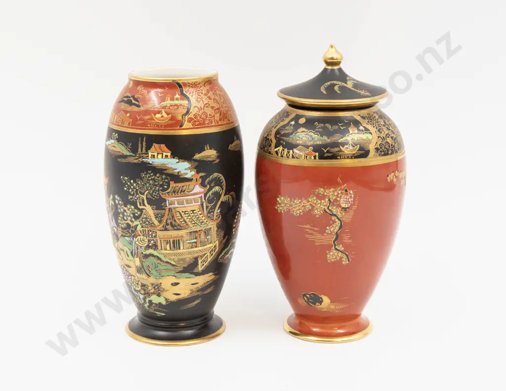Carlton Ware Lidded Urn & Vase Tallest 17.5cm H Image 1++