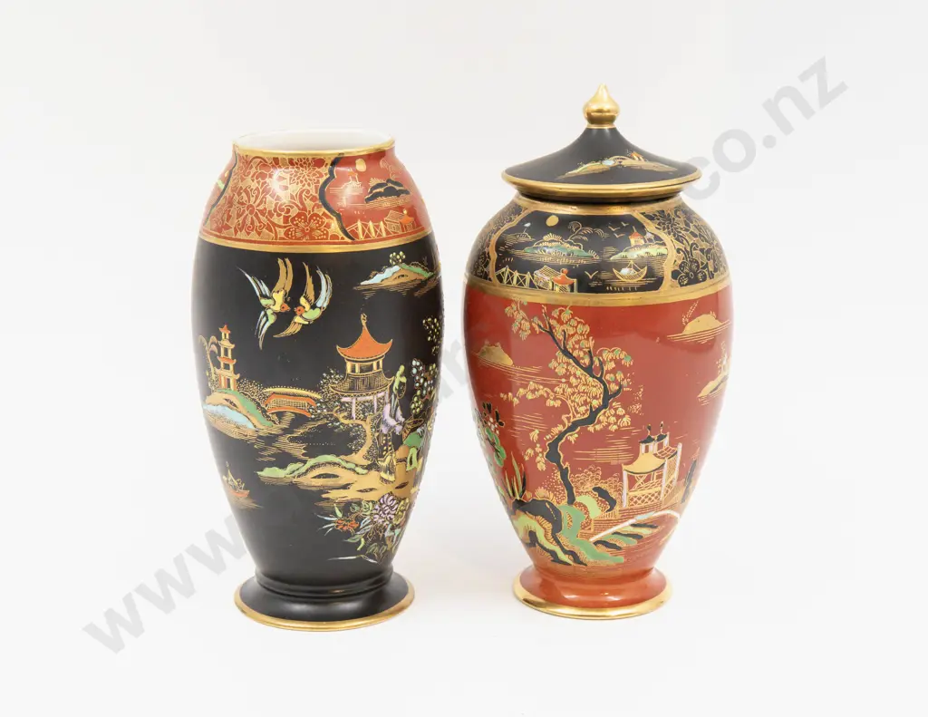 Carlton Ware Lidded Urn & Vase Tallest 17.5cm H Image 1++