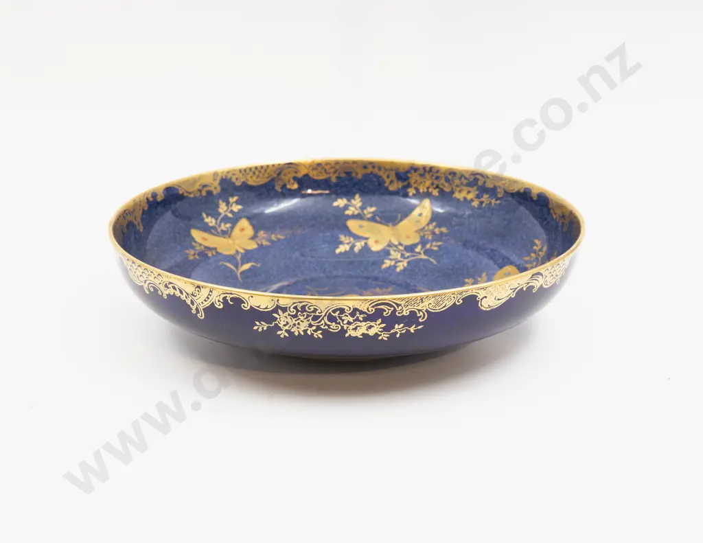 Aynsley Enamel Butterfly Decorated Shallow Bowl 21cm Dia Image 1++