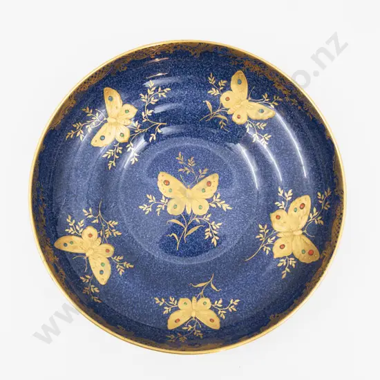 Aynsley Enamel Butterfly Decorated Shallow Bowl 21cm Dia