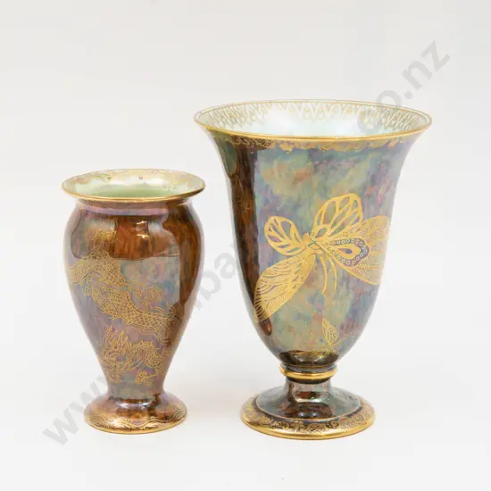Two Wedgwood Lustre Vases Tallest 13.5cm H