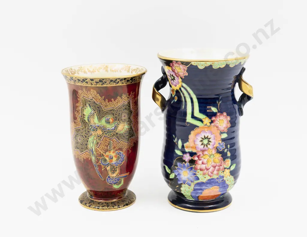 Two Crown Devon Lustre Vases Tallest 18cm H Image 1++