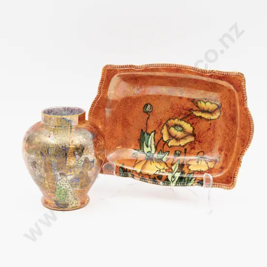 Wilton Ware Lustre Vase & Grimwades Shallow Dish 11.5cm H