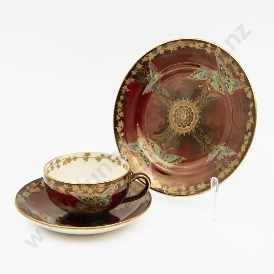 Devon Sylvan Lustrine Cup Saucer & Plate