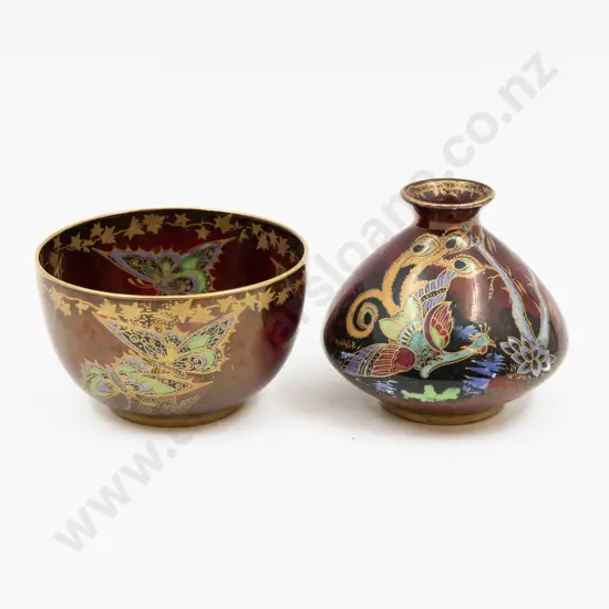 Devon Lustrine Bud Vase & Small Bowl 9cm Dia