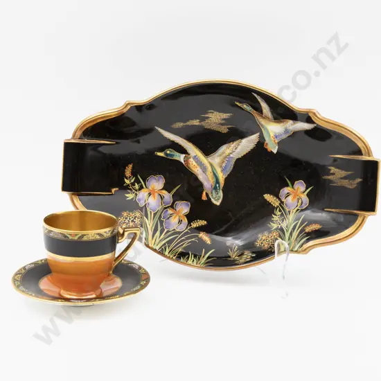 Carlton Ware Dish 26.5cm L & Lustre Demitasse Cup & Saucer