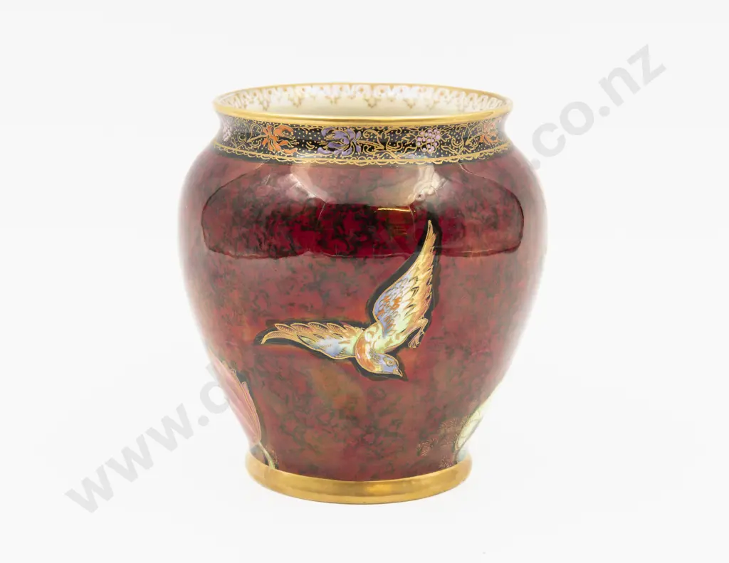 Carlton Ware Bird & Lotus Pattern Lustre Vase 11.5cm H Image 1++