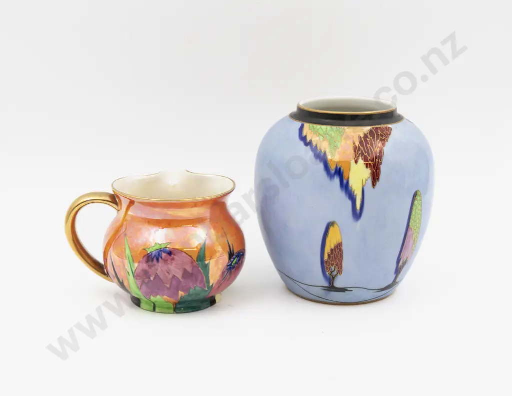 Carlton Ware Hand Painted Ginger Jar & Lustre Jug Tallest 14cm H Image 1++