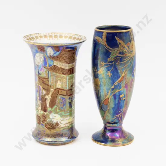 Regal Ware Lustre Vase & Carlton Ware Pagoda Vase Tallest 16.5cm H