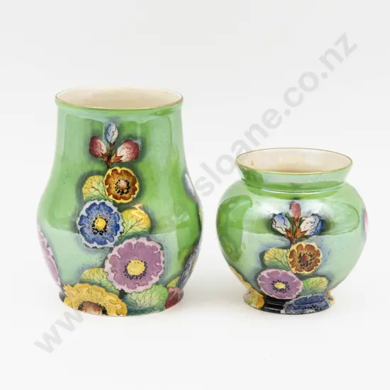 Two Matching Carlton Ware Lustre Vases Tallest 11.5cm H