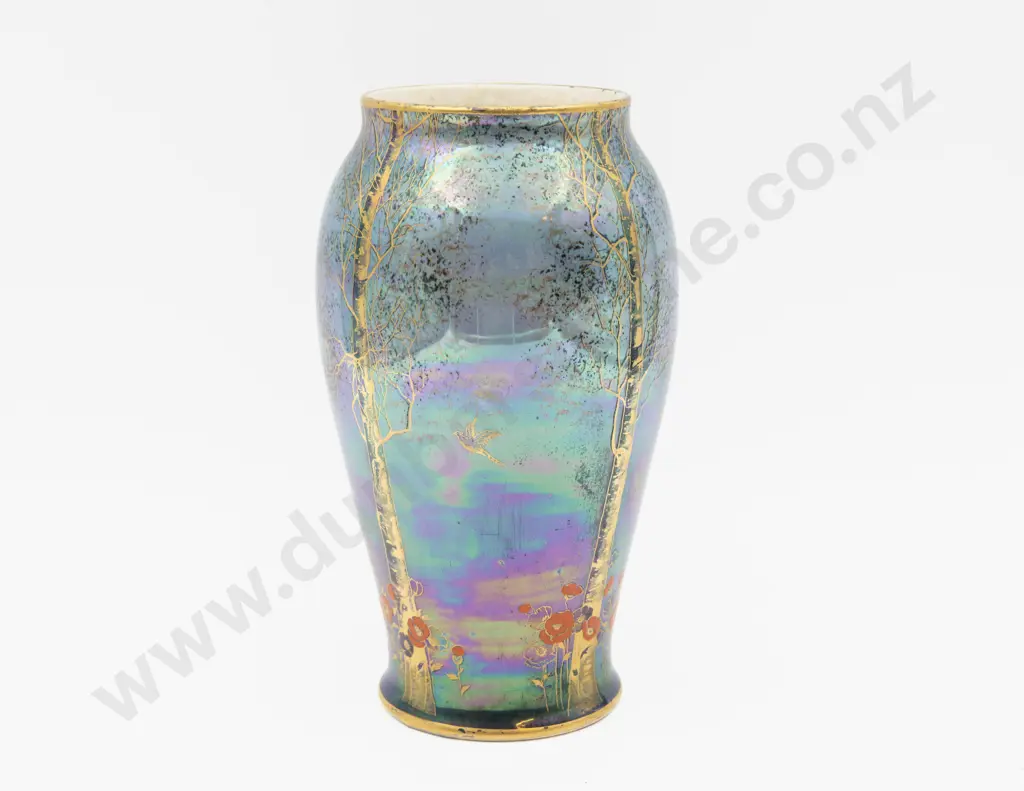 Crown Devon Lustre Birch Pattern Vase 22.5cm H Image 1++