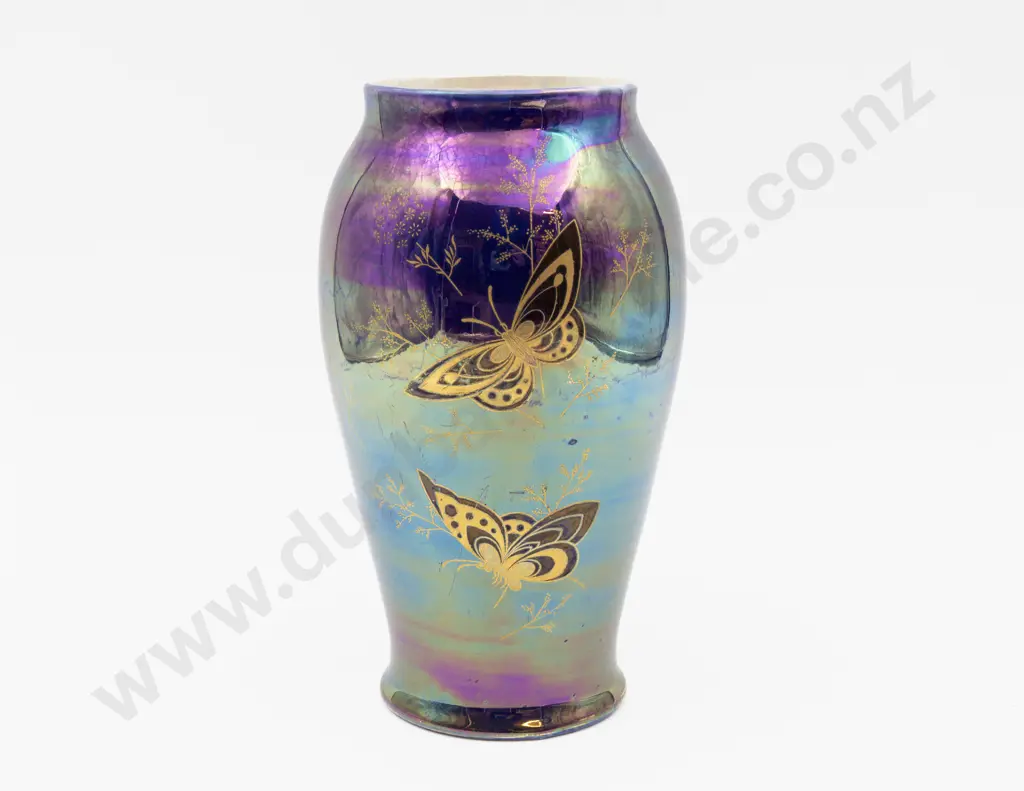 Devon Lustrine Butterfly Decorated Vase 23cm H Image 1++