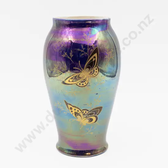 Devon Lustrine Butterfly Decorated Vase 23cm H