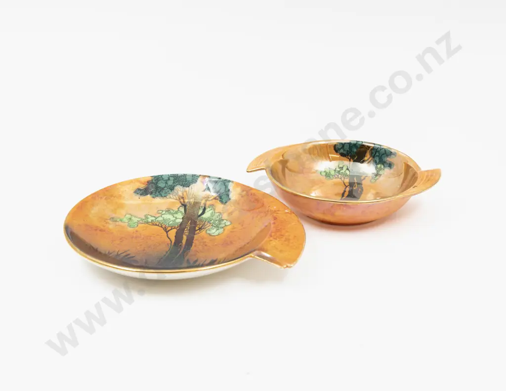 Two Carlton Ware Rabbits at Dusk Pattern Dishes Largest 15cm L Image 1++