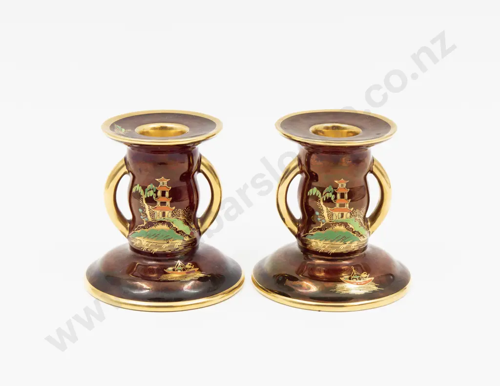 Pair Carlton Ware Candleholders 8cm H Image 1++