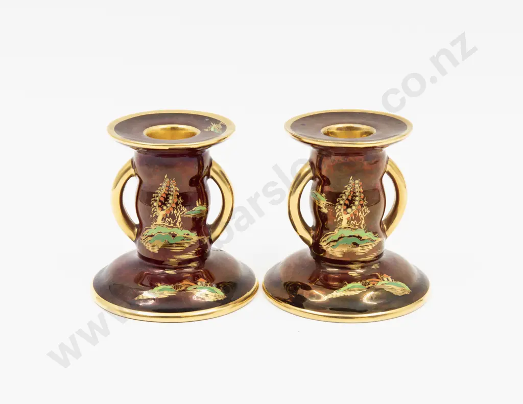 Pair Carlton Ware Candleholders 8cm H Image 1++