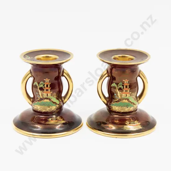 Pair Carlton Ware Candleholders 8cm H
