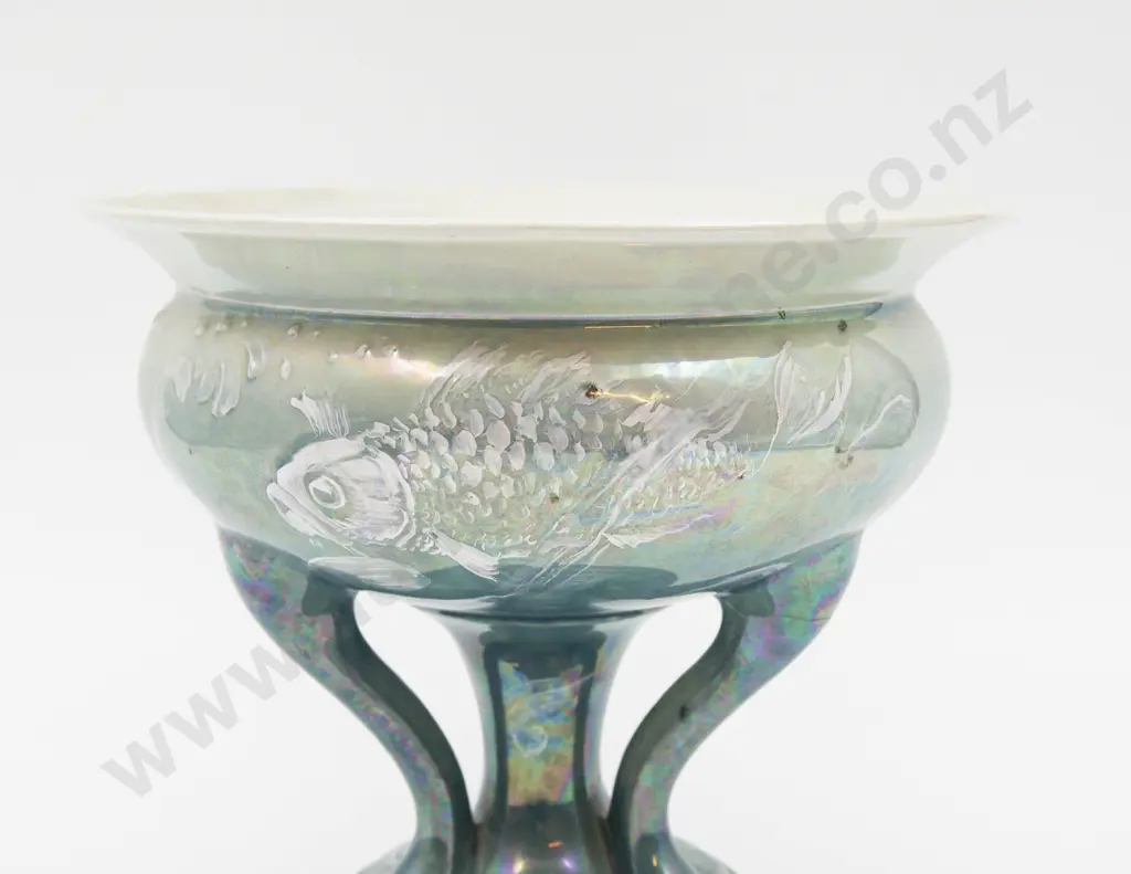 Shelley Lustre Hand Painted Comport Signed Walter Slater 18.5cm Dia Image 1++