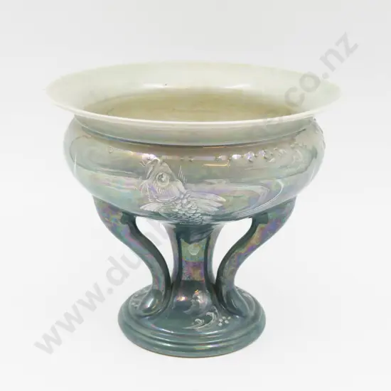 Shelley Lustre Hand Painted Comport Signed Walter Slater 18.5cm Dia