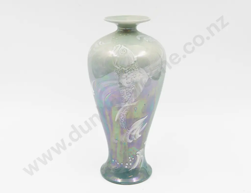 Shelley Hand Painted Lustre Vase Signed Walter Slater 20cm H Image 1++