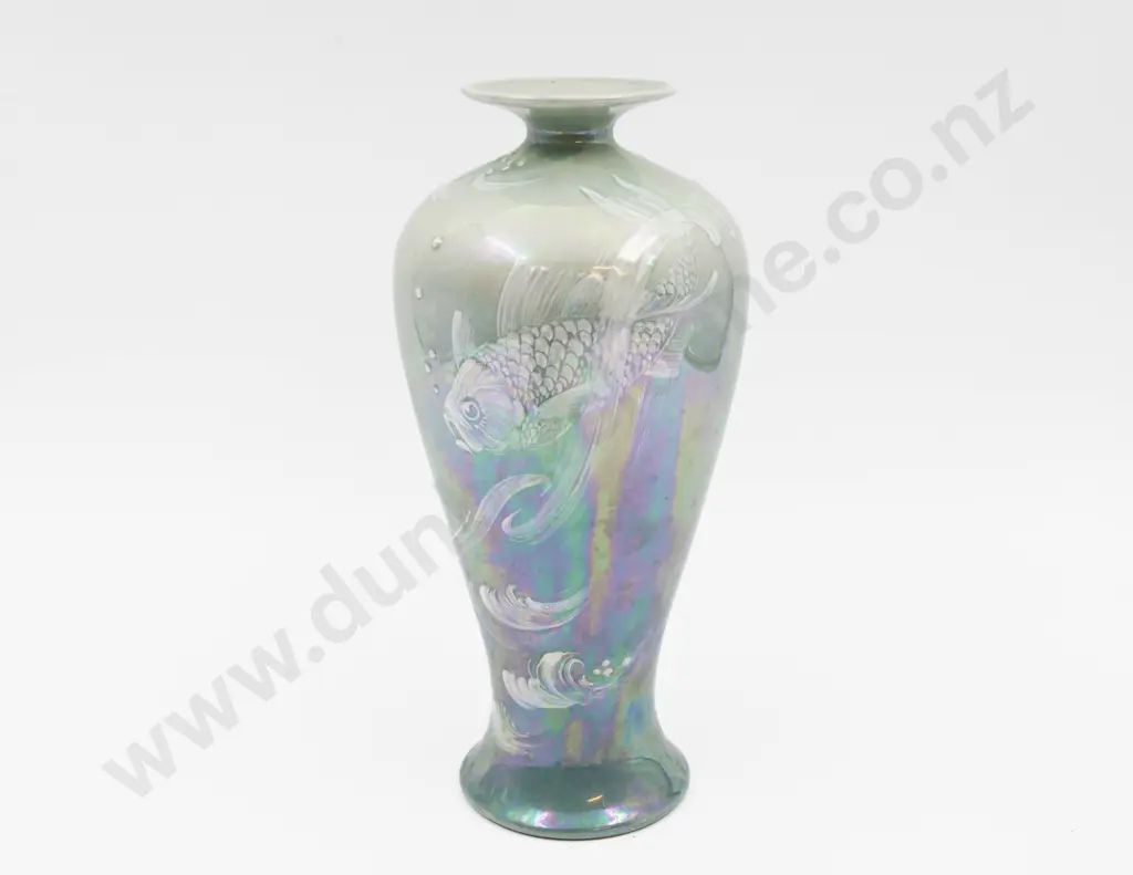 Shelley Hand Painted Lustre Vase Signed Walter Slater 20cm H Image 1++
