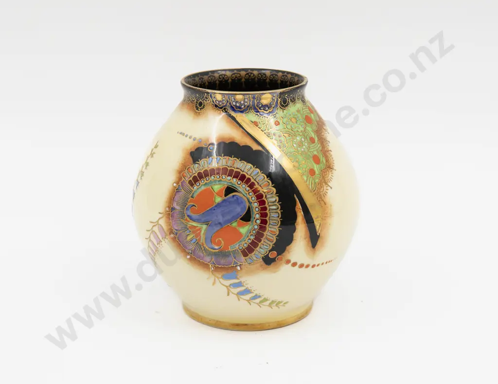 Carlton Ware Enamel Decorated Vase 11.5cm H Image 1++