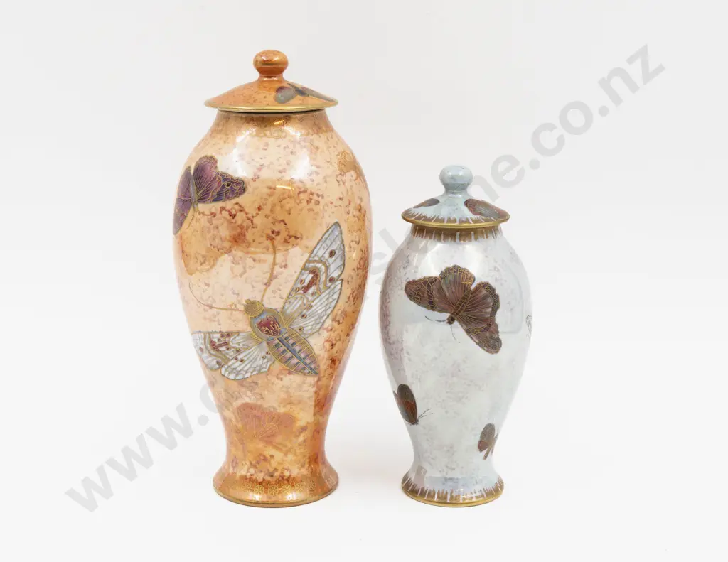 Two Carlton Ware Lustre Lidded Urns Tallest 24cm H Image 1++