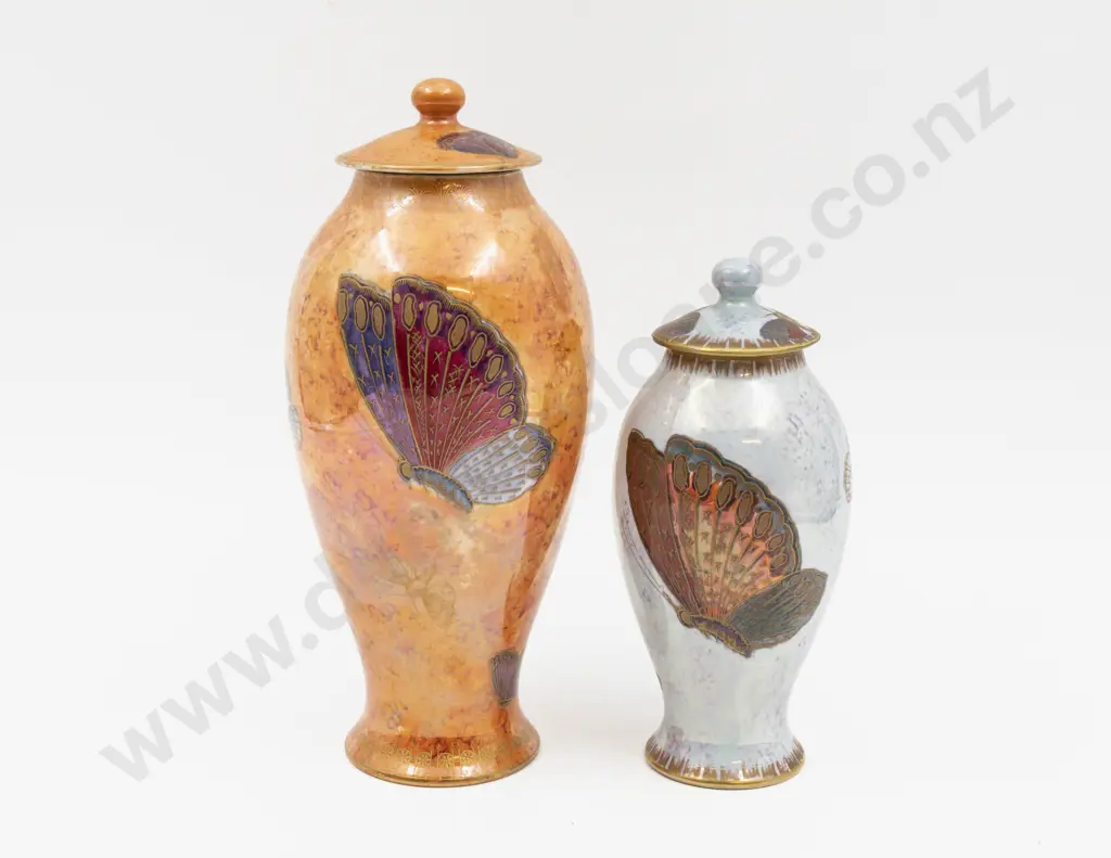 Two Carlton Ware Lustre Lidded Urns Tallest 24cm H Image 1++