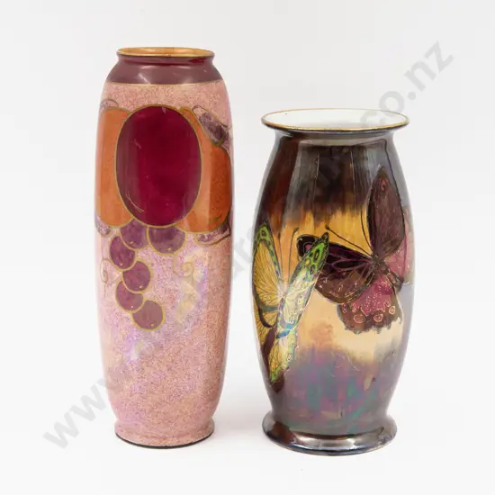 Royal Staffordshire Pottery Lustre Vase & Crown Ducal Lustre Vase Tallest 24cm H