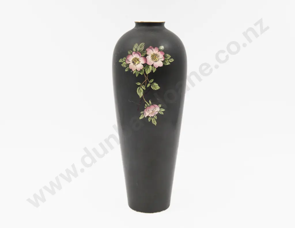 Crown Devon Tall Polychrome Decorated Vase 32.5cm H Image 1++