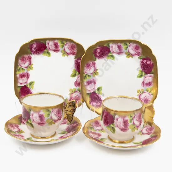 Two Royal Albert Butterfly Handle Teacup Saucer & Plates (a/f)