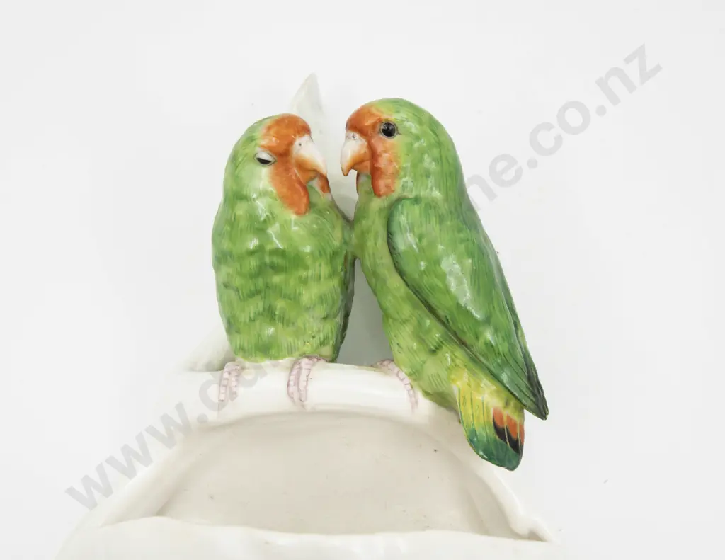Unknown Maker Lovebirds Wall Pocket 29cm H Image 1++