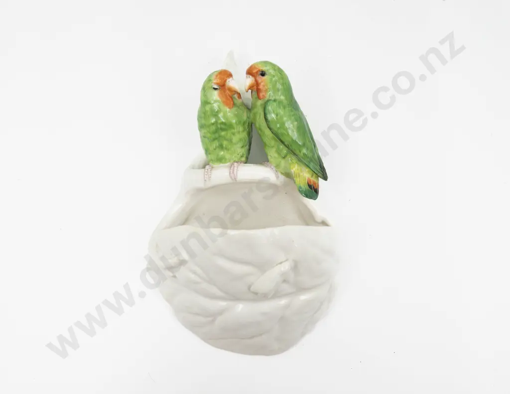 Unknown Maker Lovebirds Wall Pocket 29cm H Image 1++