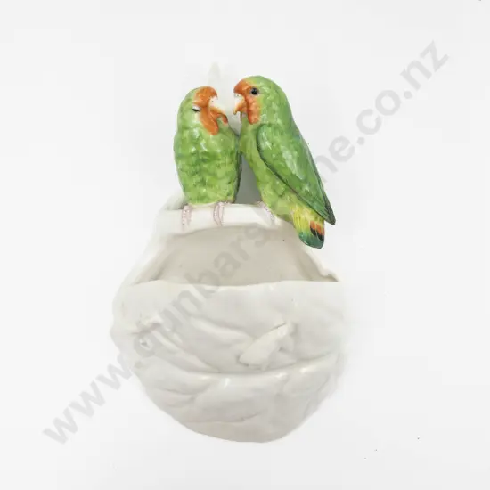 Unknown Maker Lovebirds Wall Pocket 29cm H