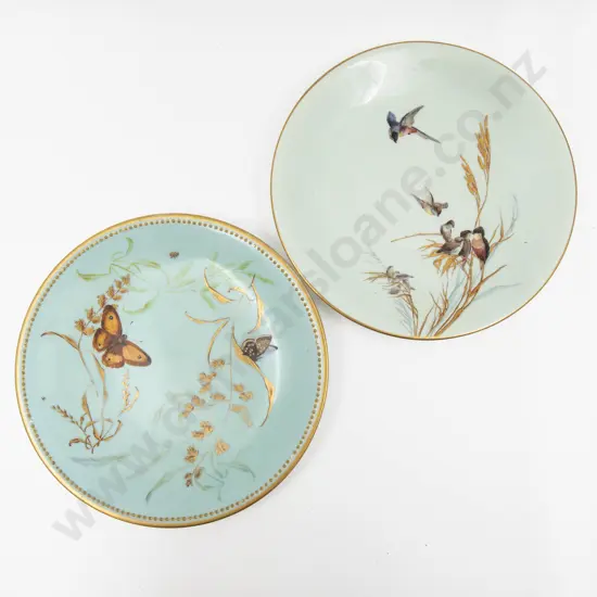 Two Royal Worcester Hand Painted Plates 23cm Dia