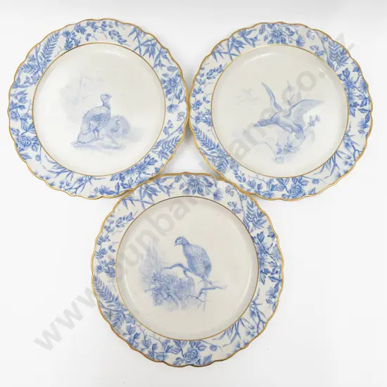 Three Unknown Maker Mid C19th Bird Decorated Plates 23cm Dia